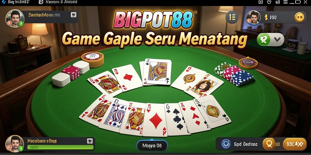 Tampilan gameplay Gaple di BIGPOT88 yang seru dan interaktif.