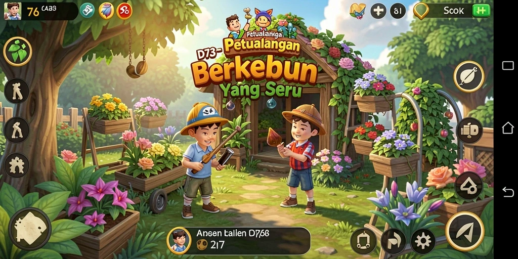 Tampilan gameplay D73 menunjukkan keindahan pertanian yang menawan.