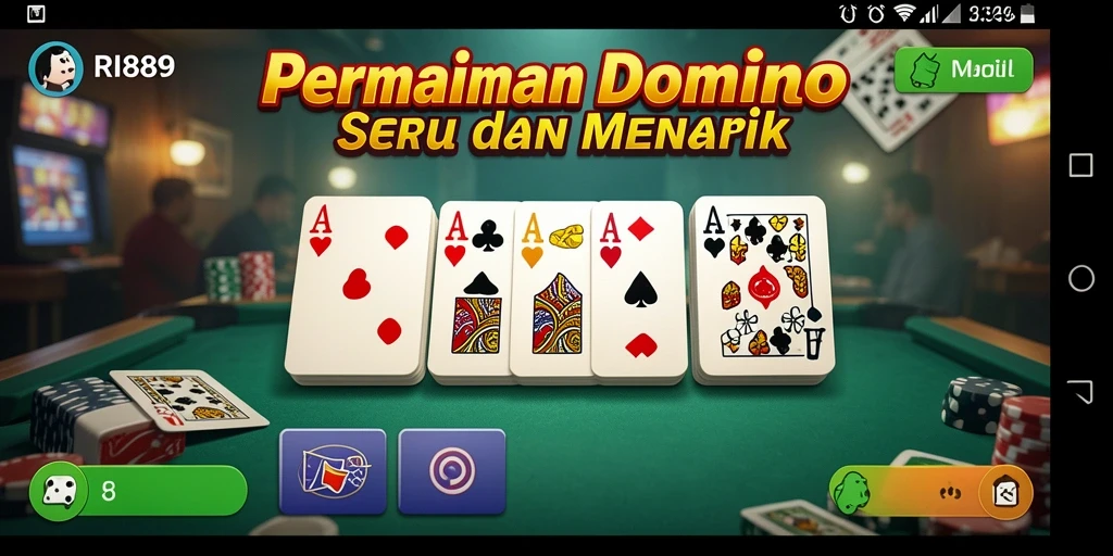Screenshot permainan RI889 menampilkan gameplay Domino yang mendebarkan.