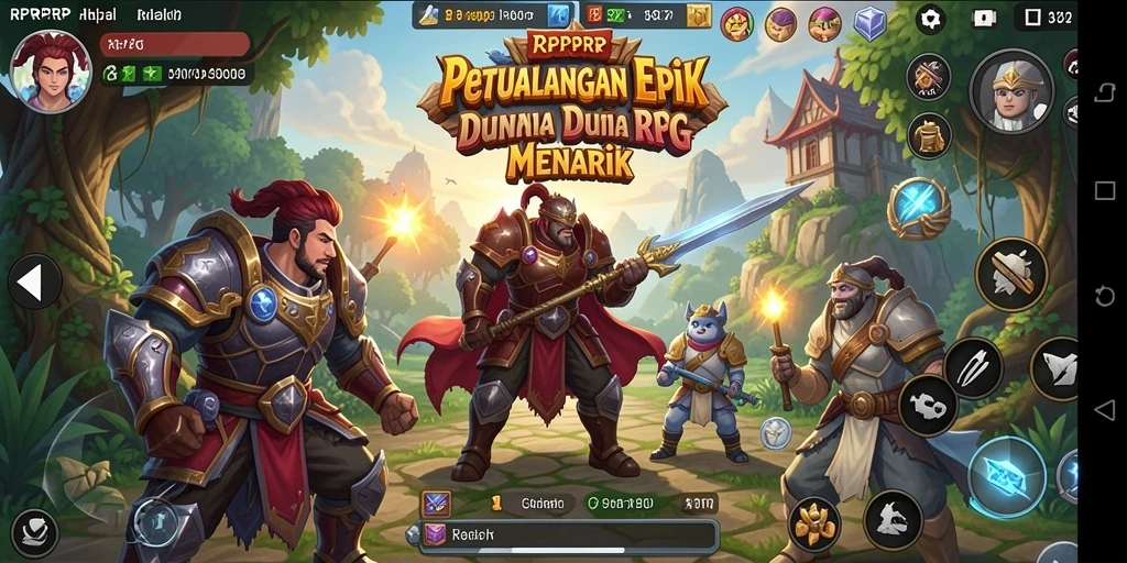 Screenshot gameplay RPRPRP menampilkan pertarungan epik dalam dunia RPG.