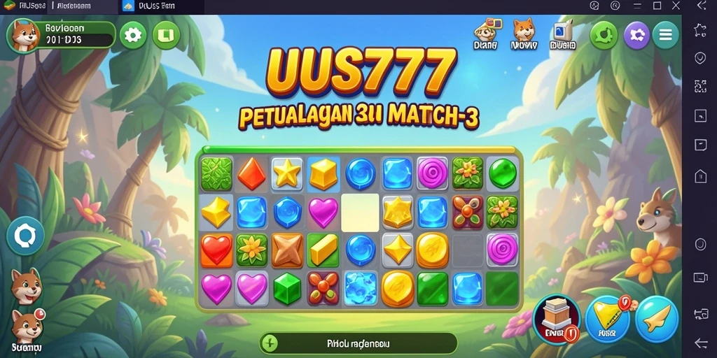 Tampilan gameplay seru UUS777 dengan kombinasi warna-warni.